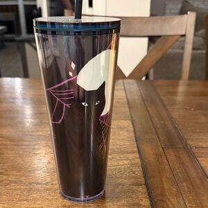 Starbucks Halloween Black Cat Tumbler with Straw